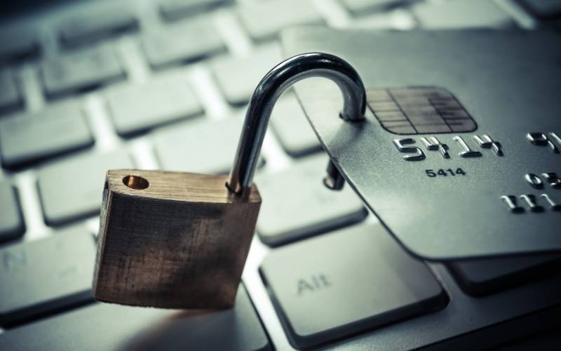 Credit Cards On Padlock, Banking Scam